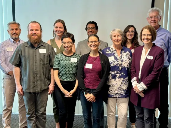 A photo after the Marshall Foundation Dissertation Fellowship luncheon