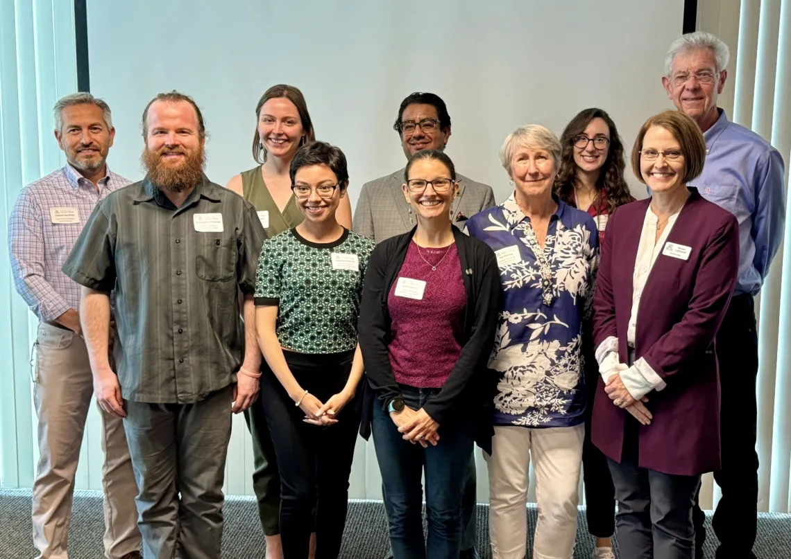 A photo after the Marshall Foundation Dissertation Fellowship luncheon