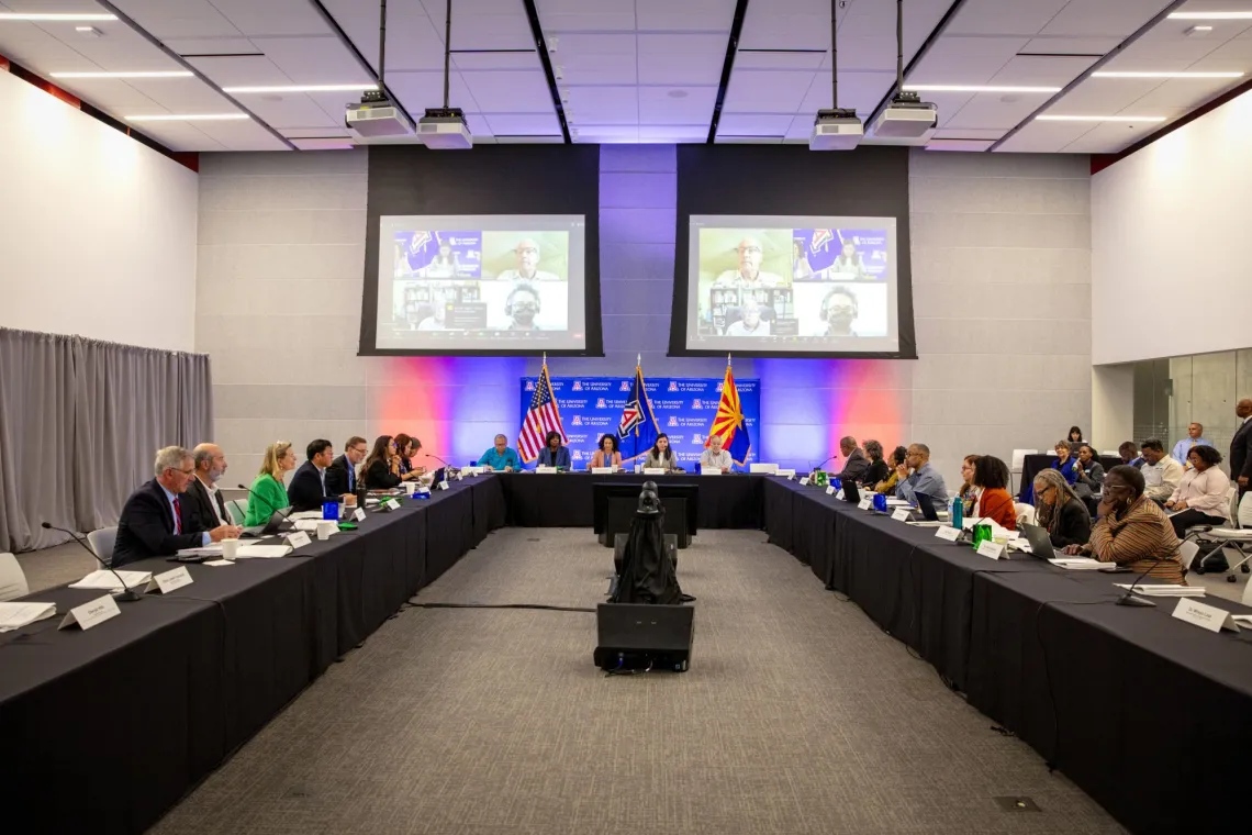 Members of the USDA Equity Commission meet on the UArizona campus