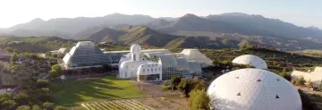 aerial overhead photo of the Biosphere 2 facility