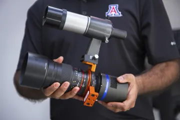 The optical sensor system, pictured here, was built with $1,500 of Reddy's RDI seed grant funding.